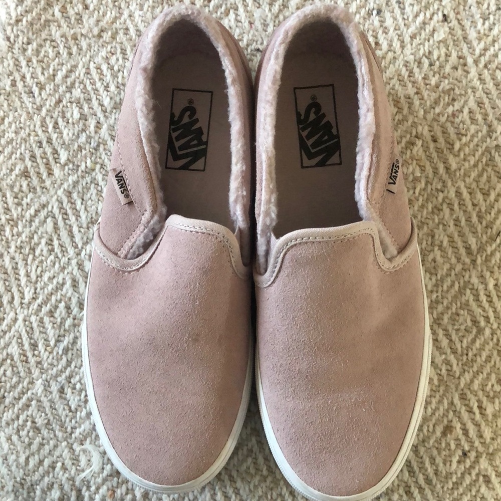 Soft pink slip on vans. Size 8